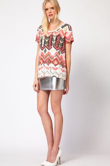 Sass And Bide Sass and Bide The Star Turn Skirt in Silver Neoprene - Lyst