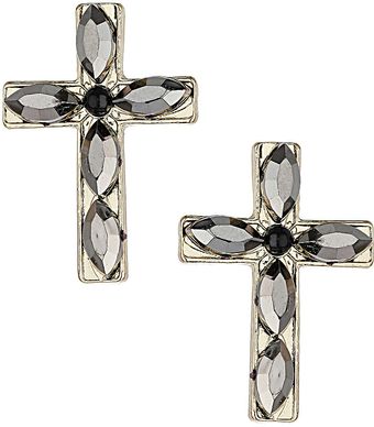 Topshop Facet Cross Stud Earrings - Lyst