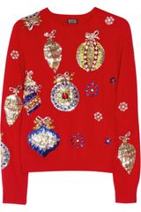 Meadham Kirchhoff Maria Metallicembroidered Knitted Sweater