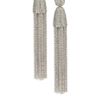 Oscar De La Renta Silver Tone Chain Tassel Clip Earrings in Silver - Lyst