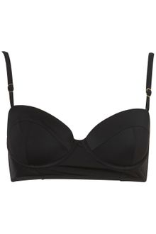 Topshop Black Longline Bikini Top - Lyst