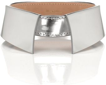 3.1 Phillip Lim Silver Leather Pointed Collar - Lyst