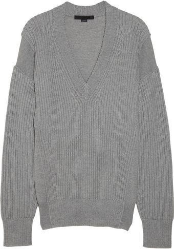Alexander Wang Paneled Fineknit Wool Sweater - Lyst