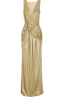 Alice By Temperley River Golden Belted Draped Lamé Gown - Lyst