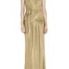 Alice By Temperley River Golden Belted Draped Lamé Gown in Gold - Lyst