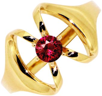 Arosha Luigi Taglia Isis Two 14k Gold Ruby Engagement Ring - Lyst