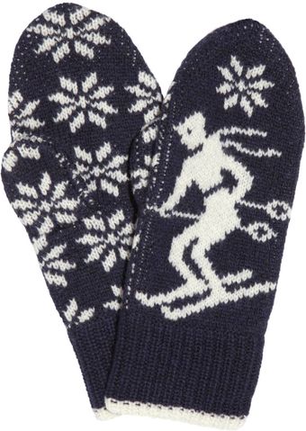 Aubin & Wills Fontwell Intarsia Wool Mittens - Lyst