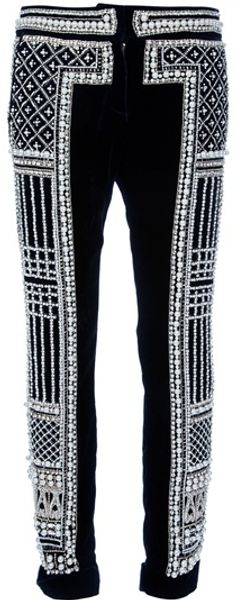 Balmain Print Skinny Trouser - Lyst