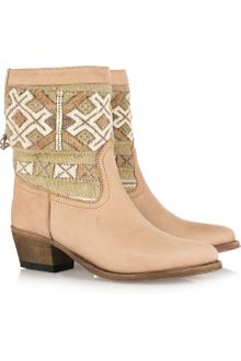 Cobra Society Handwoven Wool and Brushedleather Ankle Boots - Lyst