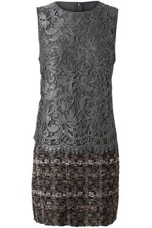 Dolce & Gabbana Lace and Tweed Shift Dress - Lyst