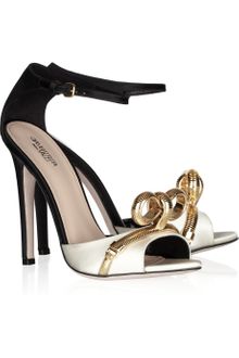Giambattista Valli Chain Bow Twotone Satin Sandals - Lyst