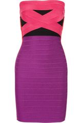 Hervé Léger Strapless Stretchbandage Dress