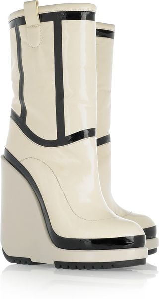Marc Jacobs Patentleather Wedge Boots - Lyst