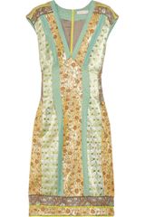Matthew Williamson Paneled Brocade Dress