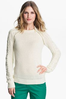 Michael by Michael Kors Zip Raglan Sleeve Sweater - Lyst