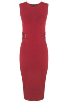 Narciso Rodriguez Dark Red Merino Pencil Dress - Lyst