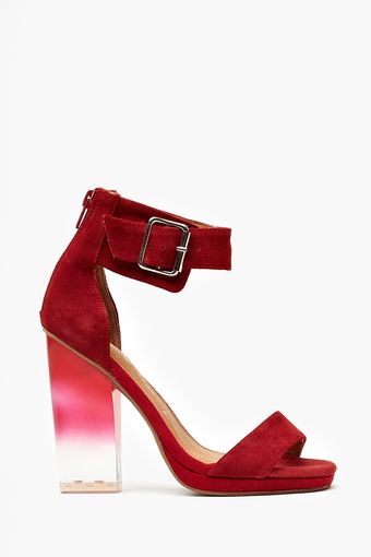 Nasty Gal Soiree Platform Red Suede - Lyst