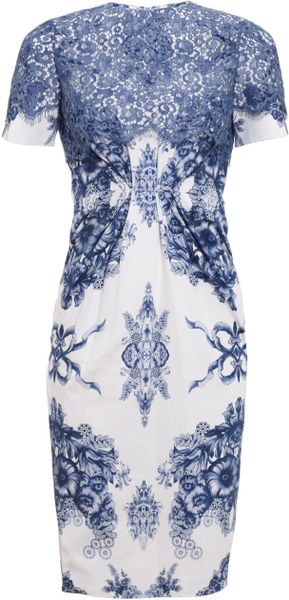 Preen Blue Teacup Print Catherine Dress - Lyst