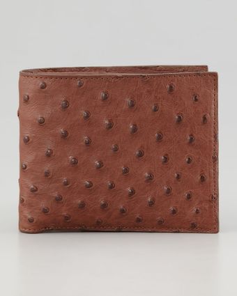 Santiago Gonzalez Ostrich Wallet Brown - Lyst