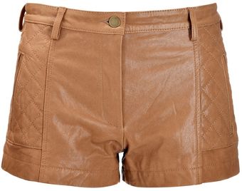 Thakoon Addition Caramel Quilted Leather Shorts - Lyst