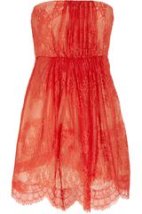 Tibi Strapless Lace and Silk Dress