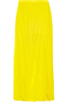 Vera Wang Drawstring Silkchiffon Maxi Skirt - Lyst