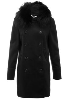 Vilshenko Black Wool Short Pea Coat - Lyst
