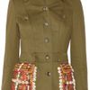 Alexander Mcqueen Embellished Cotton Twill Jacket in Green (sage) - Lyst