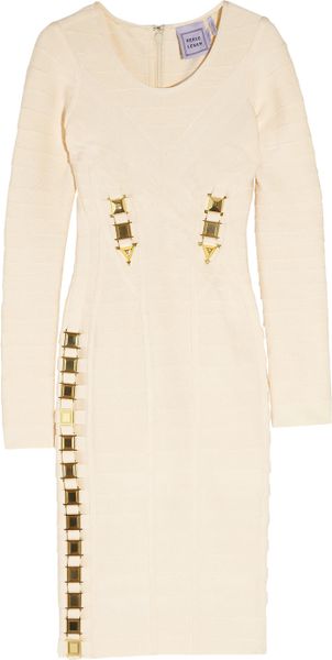 Hervé Léger Embellished Bandage Dress - Lyst