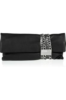 Jimmy Choo Chandra Chainembellished Leather Clutch - Lyst