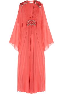 Marchesa Appliquéd Silk chiffon Gown - Lyst