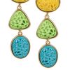 Oscar De La Renta 24karat GoldPlated Carved Cabochon Clip Earrings in Multicolor (gold) - Lyst