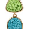 Oscar De La Renta 24karat GoldPlated Carved Cabochon Clip Earrings in Multicolor (gold) - Lyst