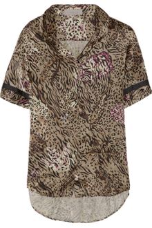 Preen Line Fred Printed Silksatin and Georgette Top - Lyst