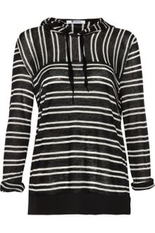 T By Alexander Wang Striped Hooded Fineknit Top - Lyst