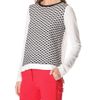 Tibi Sporty Mesh Intarsia Knit Sweater in White (ivory) - Lyst