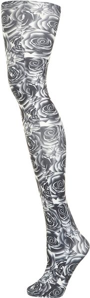 Topshop Black Monochrome Rose Tights - Lyst