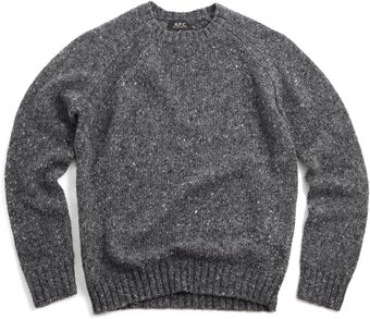 A.P.C. Apc Raglan Crew Neck Pullover Anthracite - Lyst