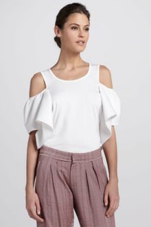 Chloé Coldshoulder Cotton Shirt - Lyst