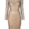 Dolce & Gabbana Lace Dress in Gold - Lyst