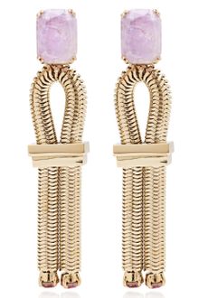 House Of Lavande Jeweled Knot Purple Amethyst Loop Earrings - Lyst