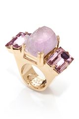 House Of Lavande Jeweled Knot Purple Amethyst Oversized Cocktail Ring