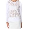 Tibi Sigrid Lace Sweatshirt in White - Lyst