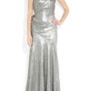 Donna Karan New York One Shoulder Sequined Stretch Mesh Gown in Silver - Lyst