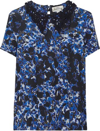 Erdem Karina Lacetrimmed Jersey Top - Lyst