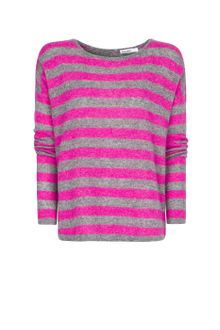 Mango Buttoned Back Striped Sweater - Lyst