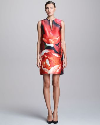 Naeem Khan Floralprint Shift Dress - Lyst
