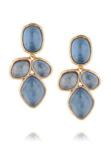 Oscar de la Renta Goldplated Cabochon Clip Earrings - Lyst
