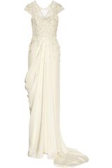 Temperley London Laelia Floralappliquéd Silk Crepe De Chine Gown
