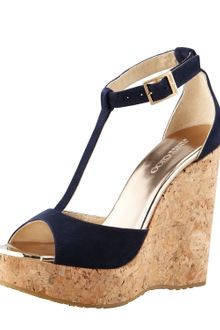 Jimmy Choo Pela Suede Cork Wedge Sandal - Lyst